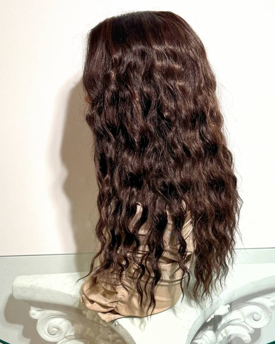 Crown : Bruin Curly Synthetische Wig