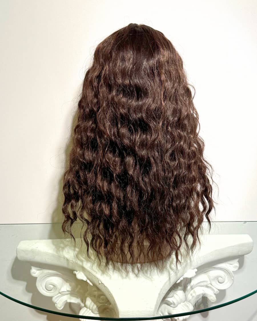 Crown : Bruin Curly Synthetische Wig