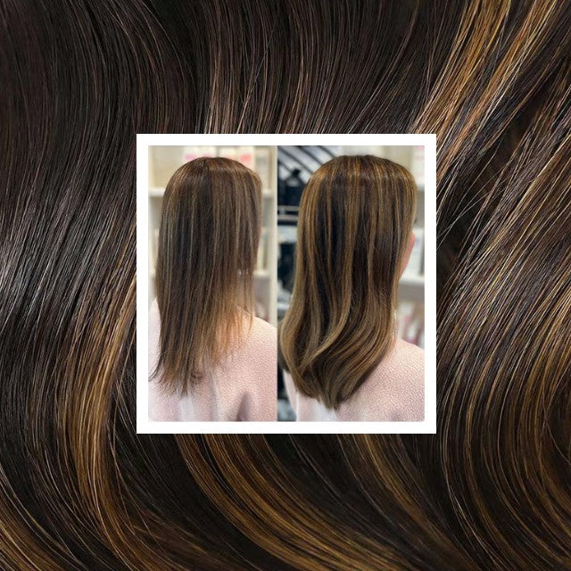 Marrón Mezclado - Clip-Ins Sin Costura