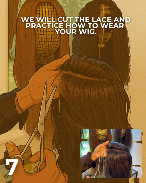 Stylist knipt de lace op maat