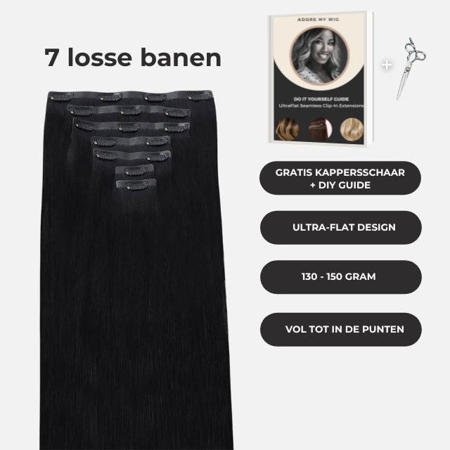 Negro Azabache - Clip-Ins Sin Costuras