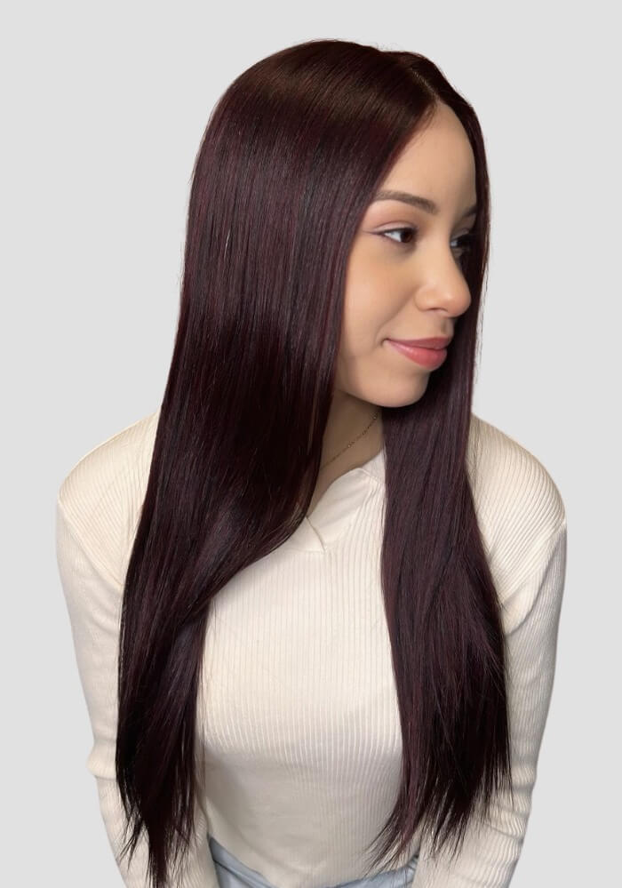 Change: Rode steile pruik