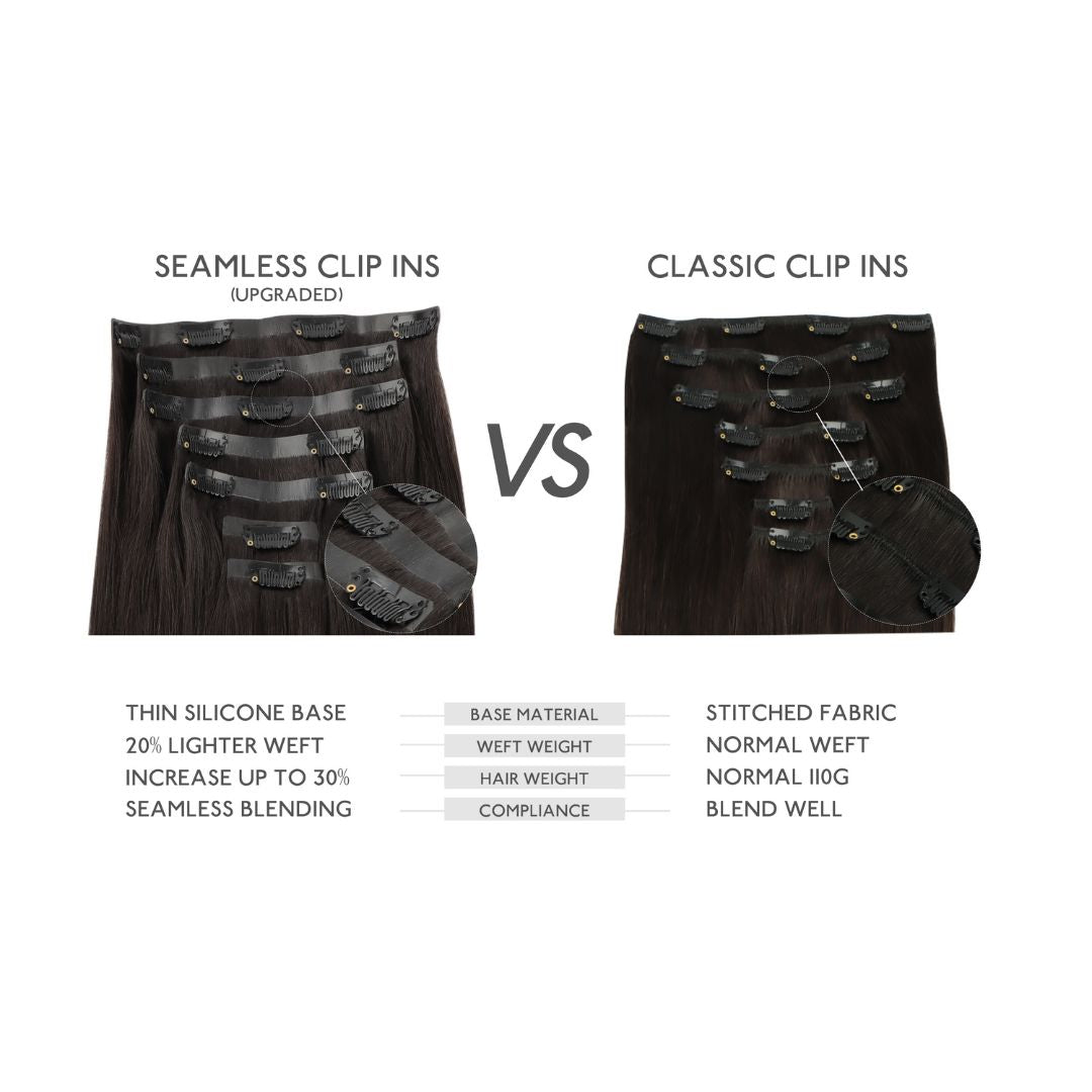 Elegancia Castaña - Clip-Ins Sin Costuras